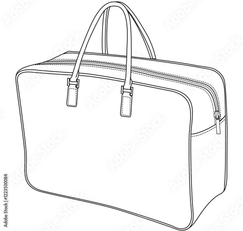 tote holdall bag  flat sketch vector illustration	
