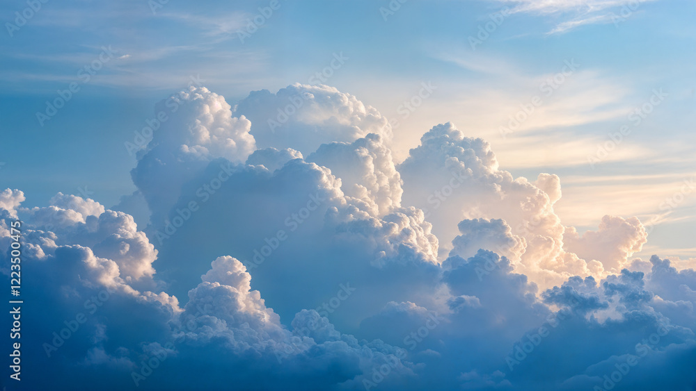 Majestic Cumulus Clouds in a Clear Blue Sky Majestic Cumulus Clouds in a Clear Blue Sky