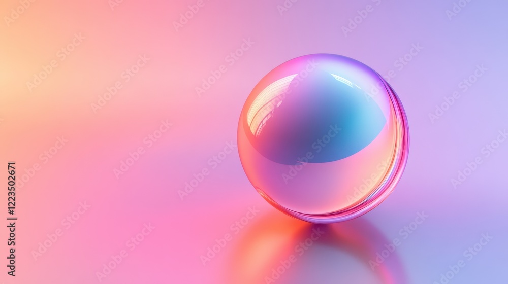 Colorful gradient sphere on smooth pastel background Colorful gradient sphere on smooth pastel background