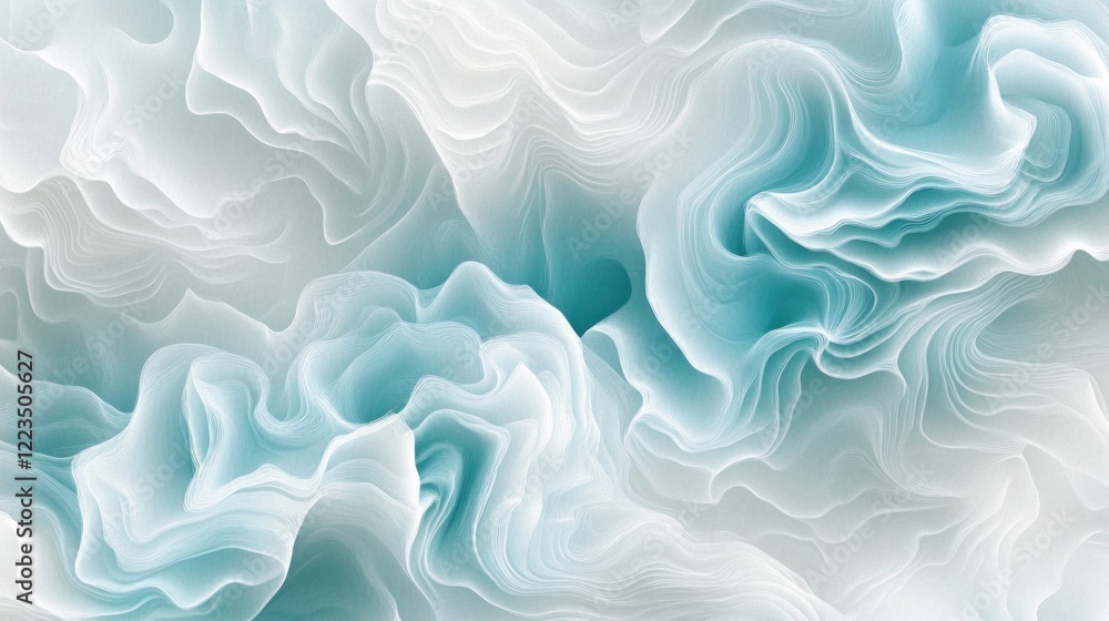Abstract Teal and White Wave Pattern Design Abstract Teal and White Wave Pattern Design