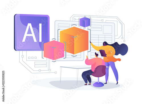 AI-Driven Product Demos abstract concept vector illustration.
