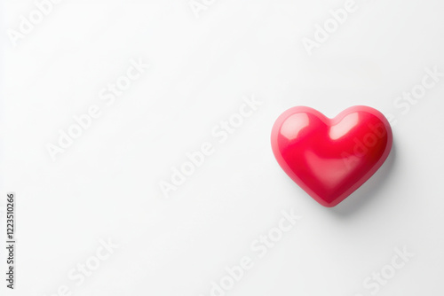 Wallpaper Mural Red heart depicted on white background, card for loved one, Valentine's Day, space for text Torontodigital.ca