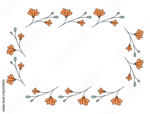 Wallpaper Mural Spring Floral Frame Border. Cute Flowers Background. Torontodigital.ca