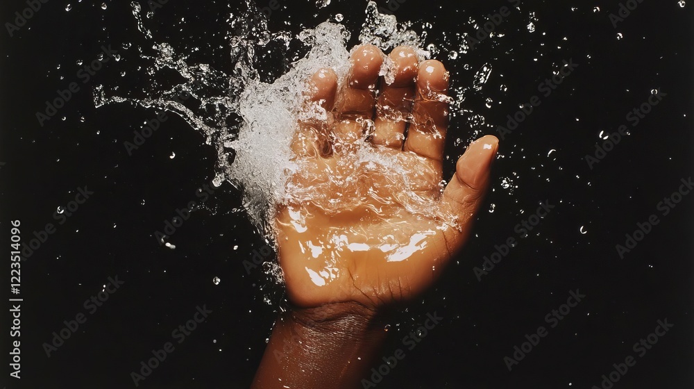 Fototapeta premium Hand submerged in splashing water