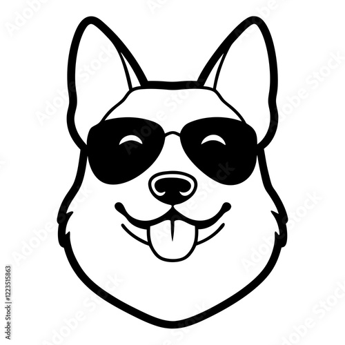 Funny norwegian buhund dog head vector art