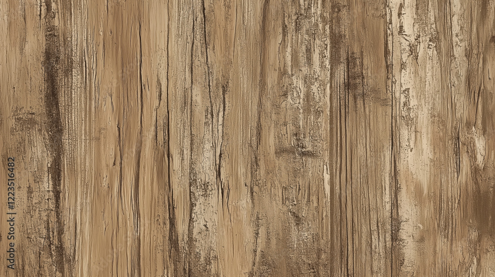 Obraz premium Tough, Weathered Wood Plank Texture with Coarse Grain Lines, Uneven Edges, and Rich Brown Hues, Perfect for Achieving Natural, Hard-Worn Rustic Charm