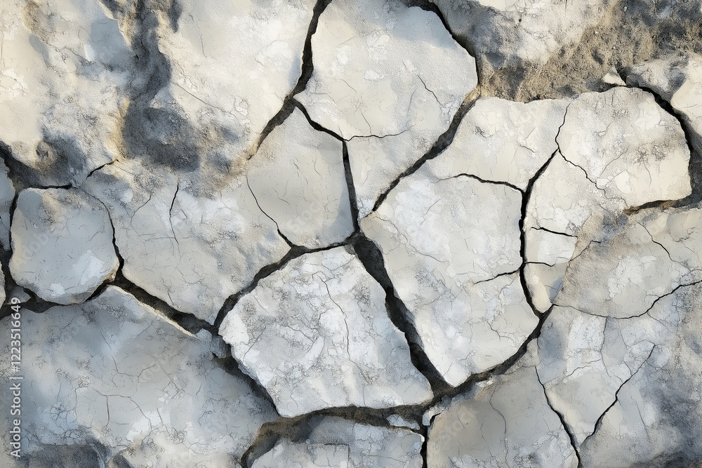 Fototapeta premium A detailed close-up of a cracked marble texture in soft hues