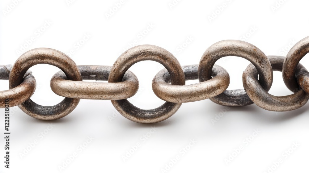Interlocking Metal Chain Links Close-Up Interlocking Metal Chain Links Close-Up