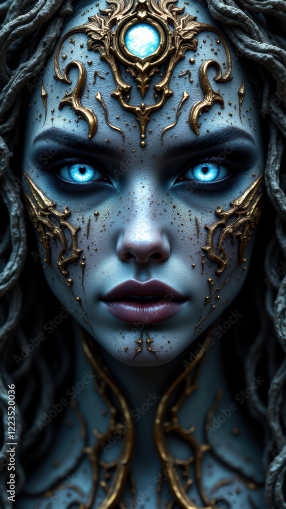 Artistic portrait with cybernetic elements. Artistic portrait with cybernetic elements.