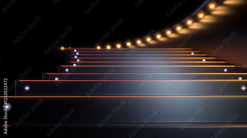 Fototapeta premium Illuminated stairs ascending to a bright future