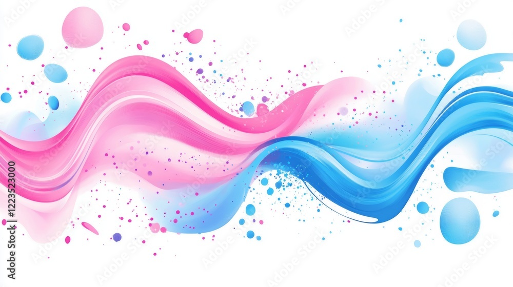 Fluid Pink and Blue Abstract Waves: A Serene Artistic Design Fluid Pink and Blue Abstract Waves: A Serene Artistic Design