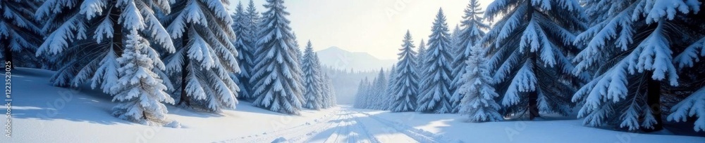 Serene snow-covered forest, towering pine trees, peaceful, snow, calm Serene snow-covered forest, towering pine trees, peaceful, snow, calm