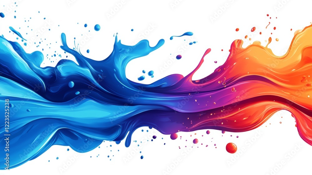 Dynamic Blue and Orange Paint Splashes: A Vibrant Abstract Artwork Dynamic Blue and Orange Paint Splashes: A Vibrant Abstract Artwork