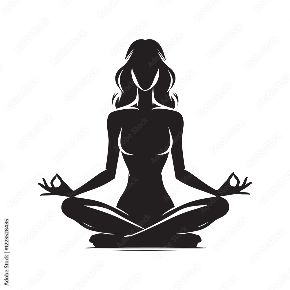 Tranquil meditation posture of a person in silhouette - meditation person silhouette - meditation person vector - meditation person illustration
Tranquil meditation posture of a person in silhouette - meditation person silhouette - meditation person vector - meditation person illustration