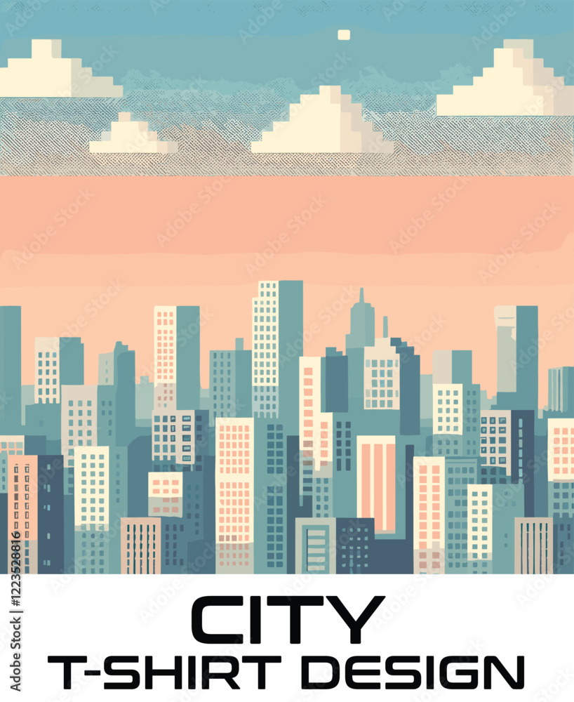 Fototapeta premium City Vector T Shirt Design