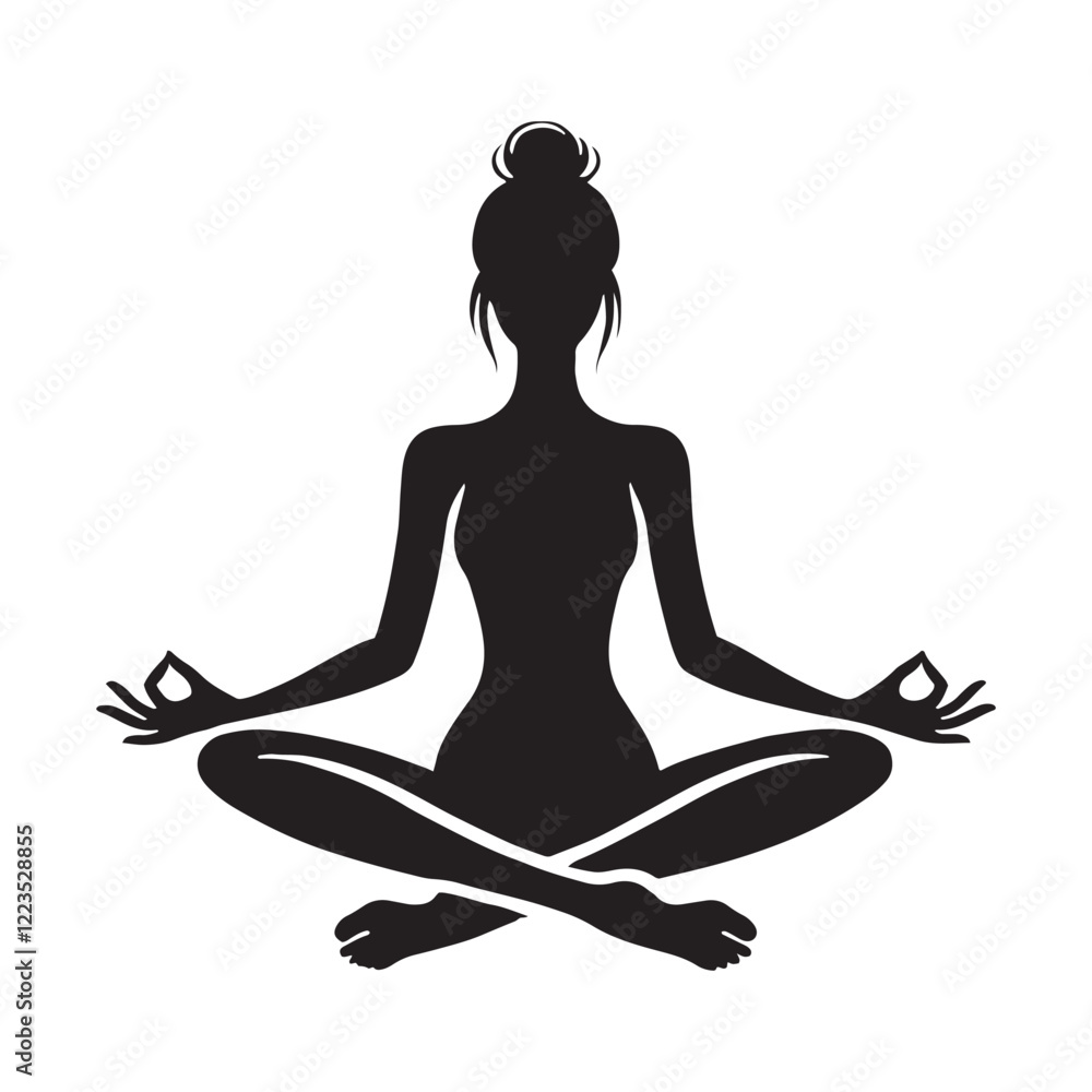 Person in a seated meditation pose depicted in silhouette - meditation person silhouette - meditation person vector - meditation person illustration
Person in a seated meditation pose depicted in silhouette - meditation person silhouette - meditation person vector - meditation person illustration