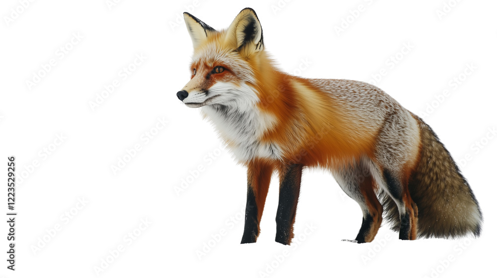 a fox standing isolated on a transparent background a fox standing isolated on a transparent background