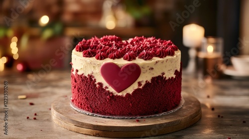 Wallpaper Mural Red velvet cake decorated with a heart Torontodigital.ca