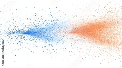 Wallpaper Mural Abstract Blue And Orange Particle Dispersion Torontodigital.ca