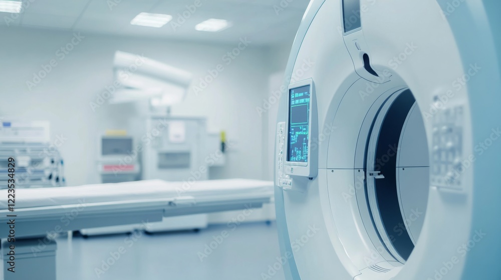 custom made wallpaper toronto digitalA high-resolution medical imaging scanner with a modern interface in a clean, professional healthcare setting, featuring advanced diagnostic capabilities