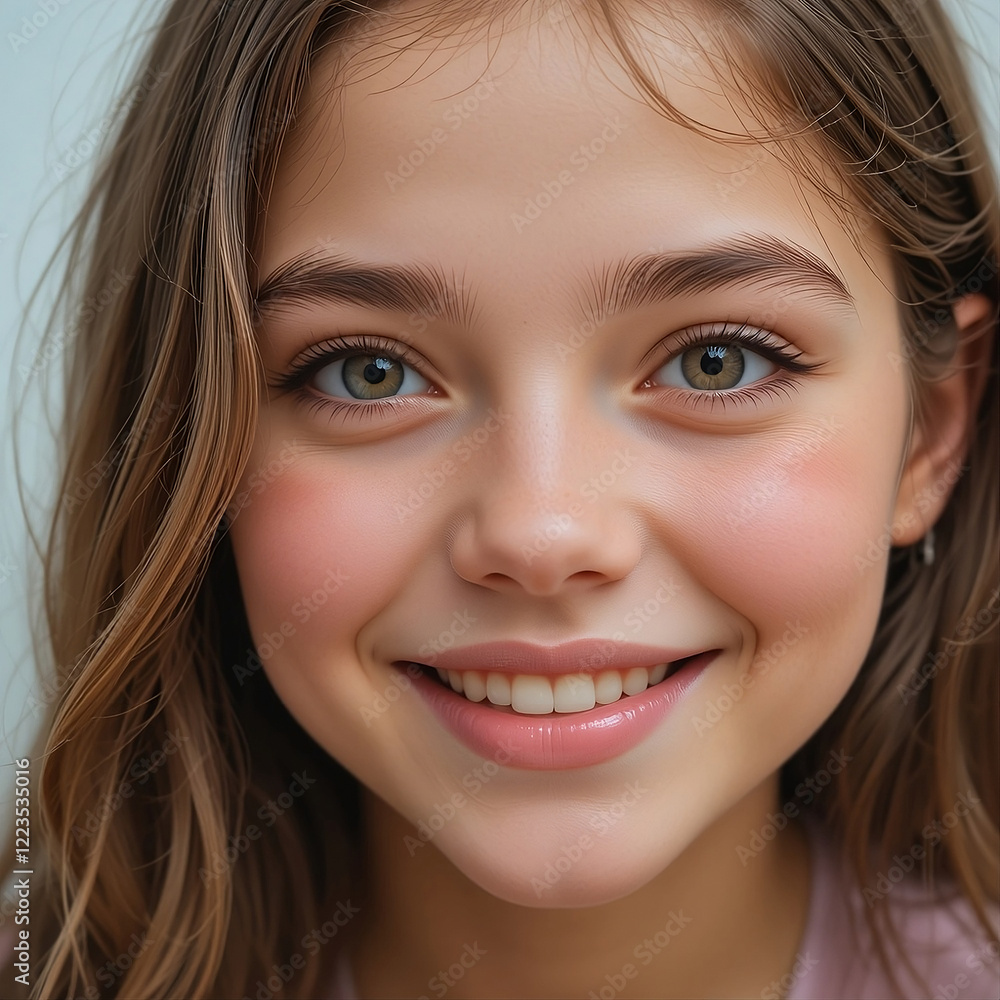 Young happy girl, American smiling girl Young happy girl, American smiling girl