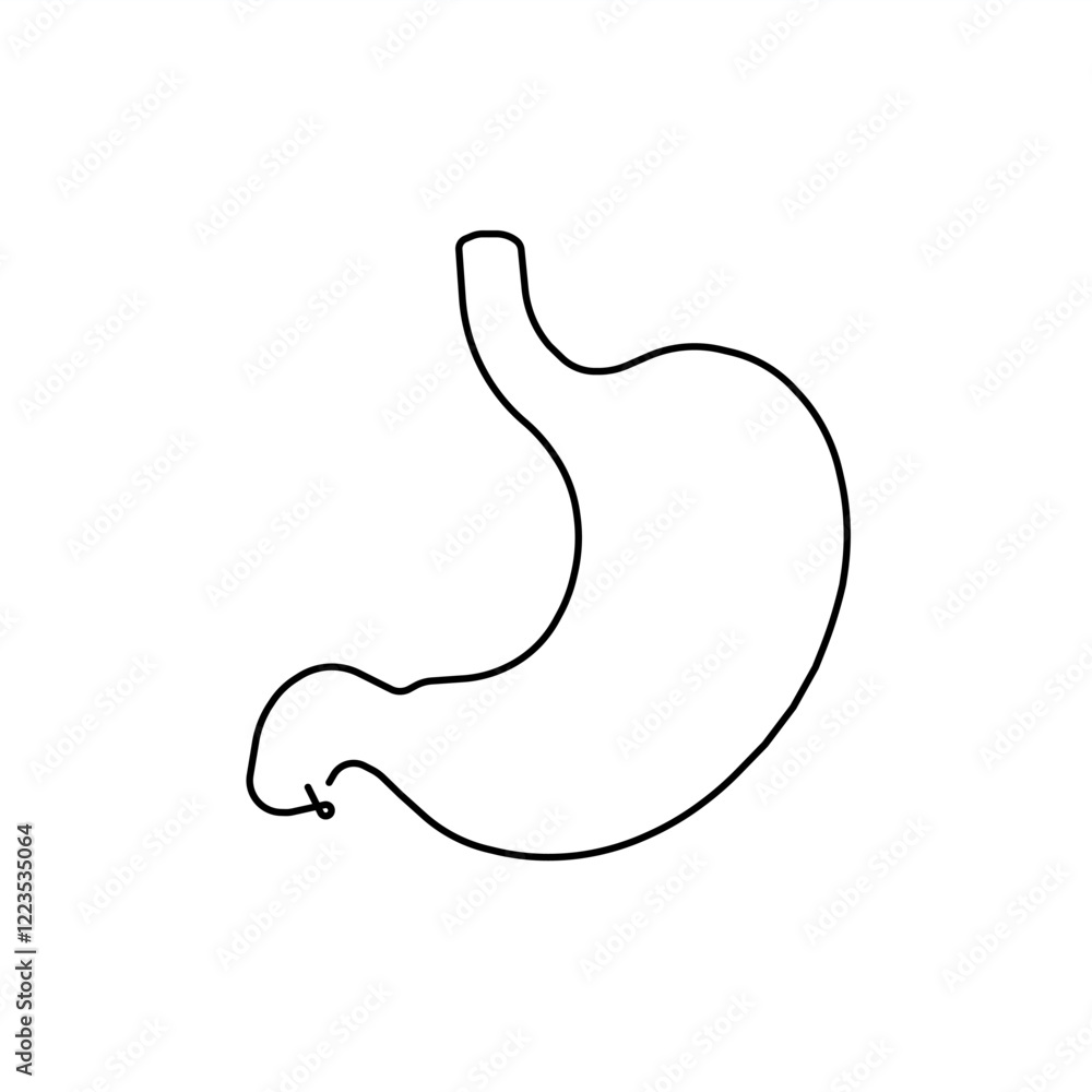 Outline-style healthcare UI icons. Stomach anatomy symbol isolated on white background. Design element for healthcare, digestion system infographic Outline-style healthcare UI icons. Stomach anatomy symbol isolated on white background. Design element for healthcare, digestion system infographic