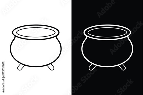 Bubbling Cauldron Vector. The Perfect Witchy line Icon