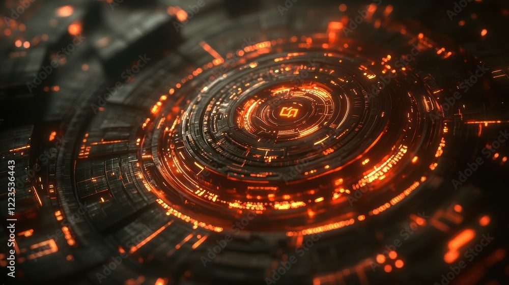 Futuristic Glowing Circular Technological Interface Design Futuristic Glowing Circular Technological Interface Design