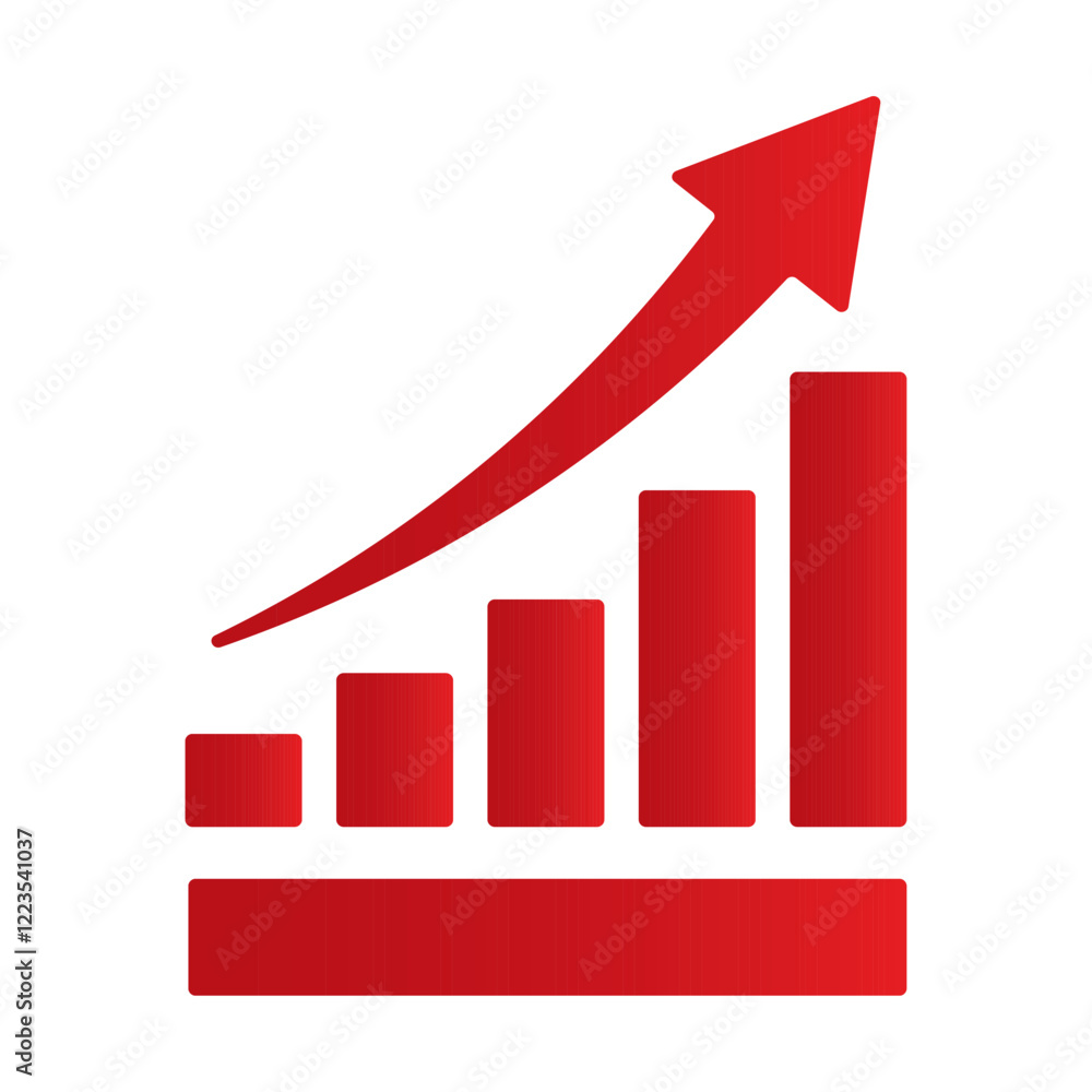 Growing business red arrow on white, Profit red arrow, Vector illustration.Business concept, growing chart. Concept of sales symbol icon with arrow moving up. Economic Arrow With Growing Trend. Growing business red arrow on white, Profit red arrow, Vector illustration.Business concept, growing chart. Concept of sales symbol icon with arrow moving up. Economic Arrow With Growing Trend.