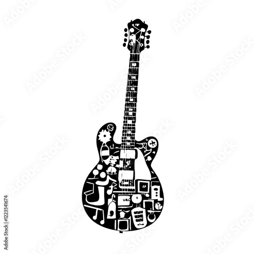 Guitar art vector illustration (3)