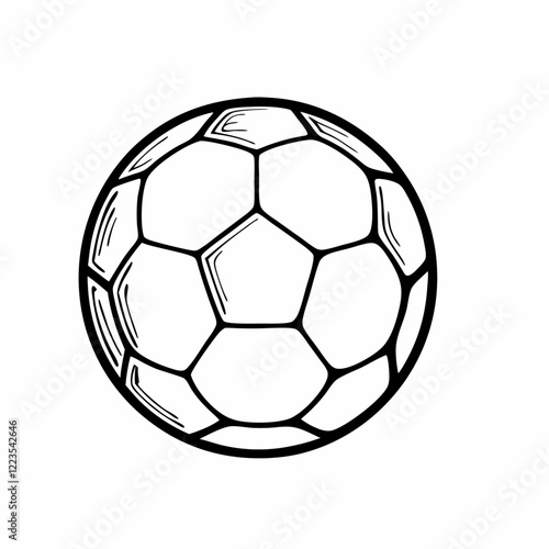 Vector illustration Hand drawn doodle of leather soccer ball (2)