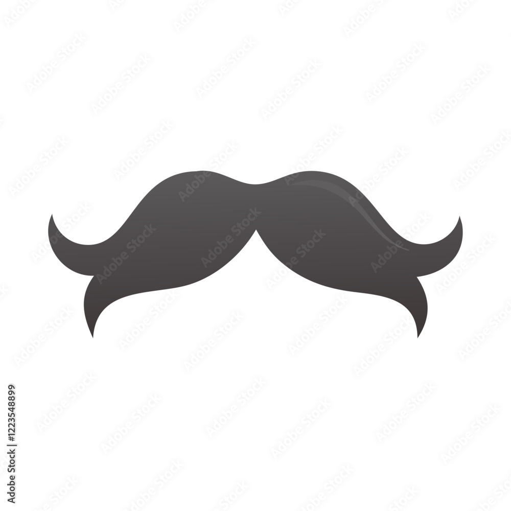 Simple gray mustache icon Simple gray mustache icon