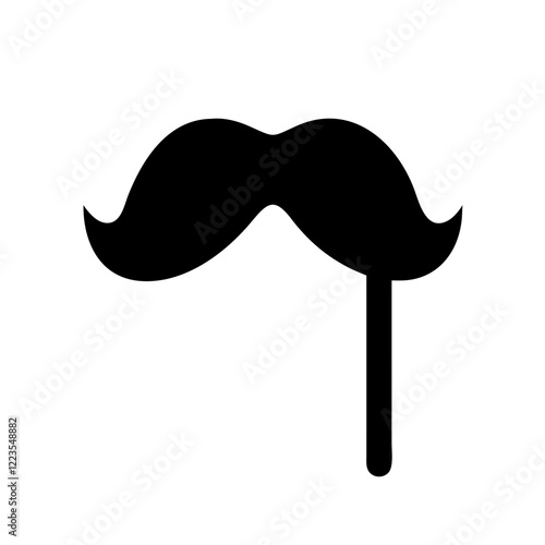 Black mustache on a stick icon