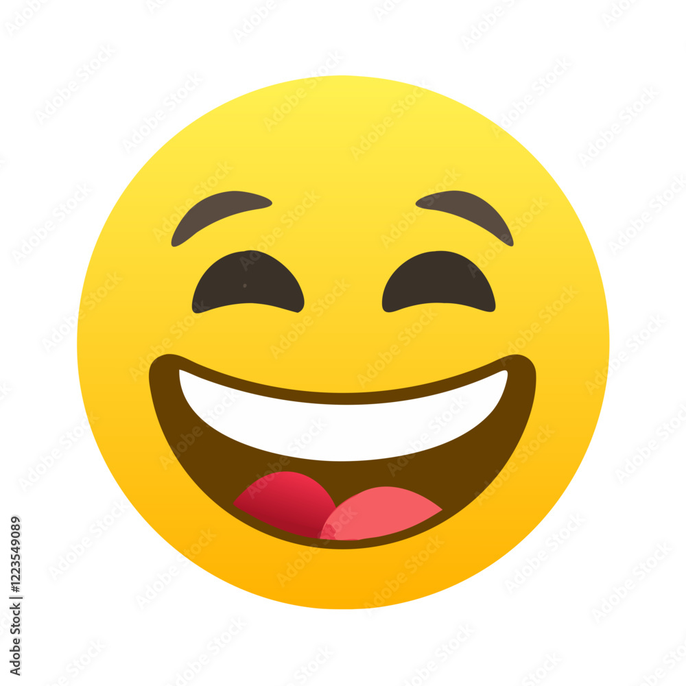 Laughing emoji with open mouth and bright eyes Laughing emoji with open mouth and bright eyes