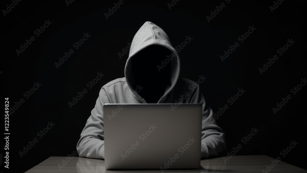 Mysterious hacker in lowkey lighting Mysterious hacker in lowkey lighting
