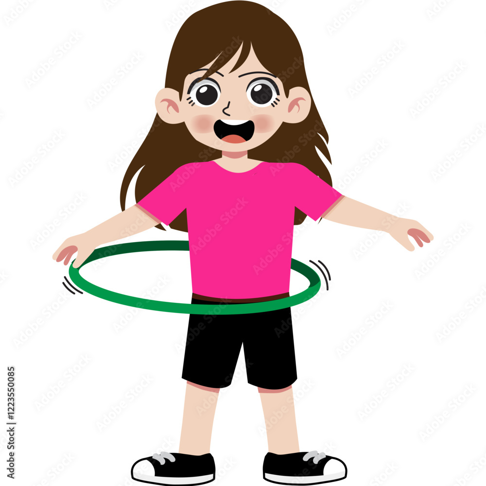 Kid playing hula hoop Kid playing hula hoop