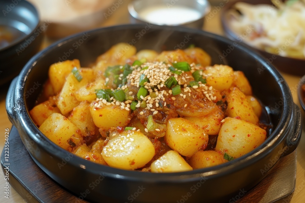 Gamja Jorim is a Korean side dish of soy simmered potatoes Gamja Jorim is a Korean side dish of soy simmered potatoes