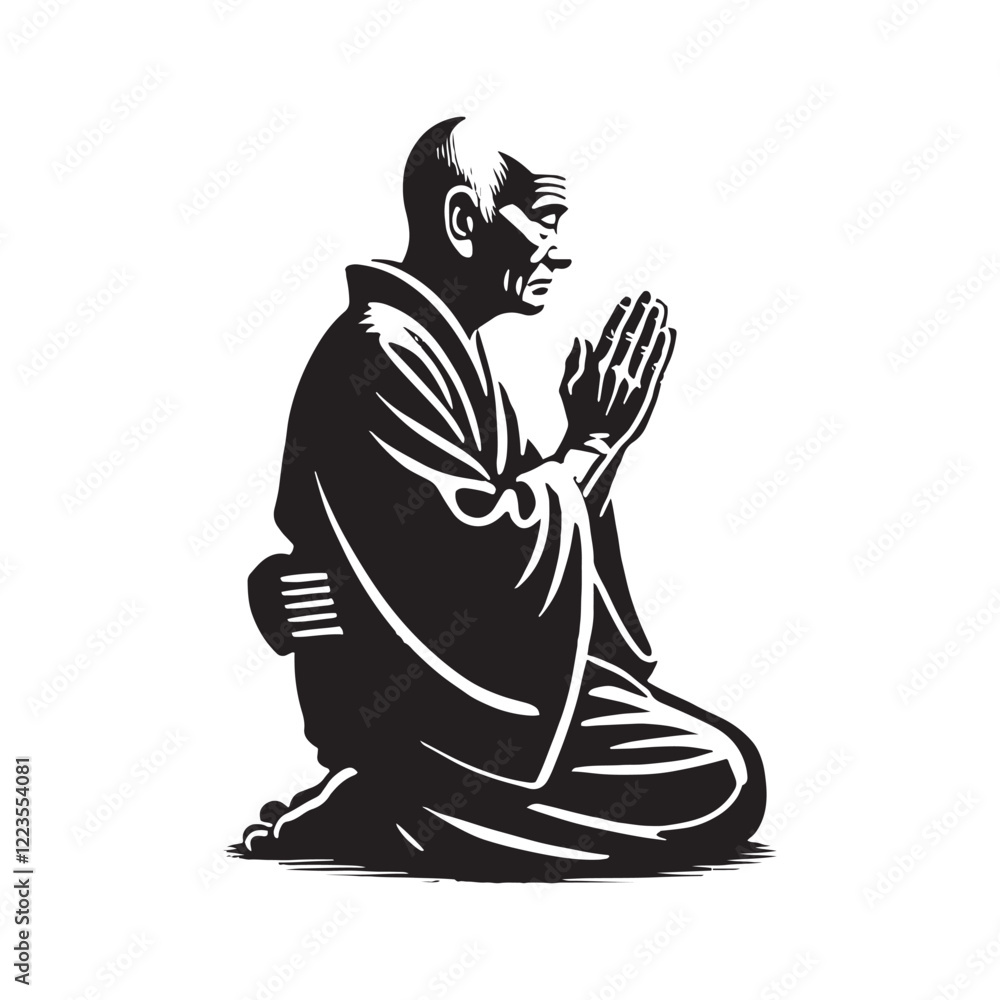 Silhouette of a praying person in a peaceful pose - praying person silhouette - praying person vector - praying person illustration - praying silhouette - praying vector
Silhouette of a praying person in a peaceful pose - praying person silhouette - praying person vector - praying person illustration - praying silhouette - praying vector
