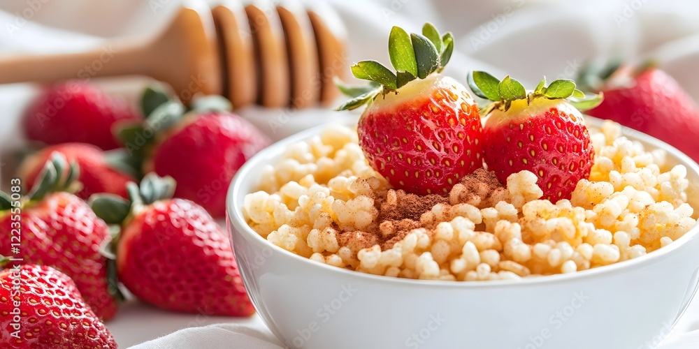 bowl of cereal with strawberries bowl of cereal with strawberries