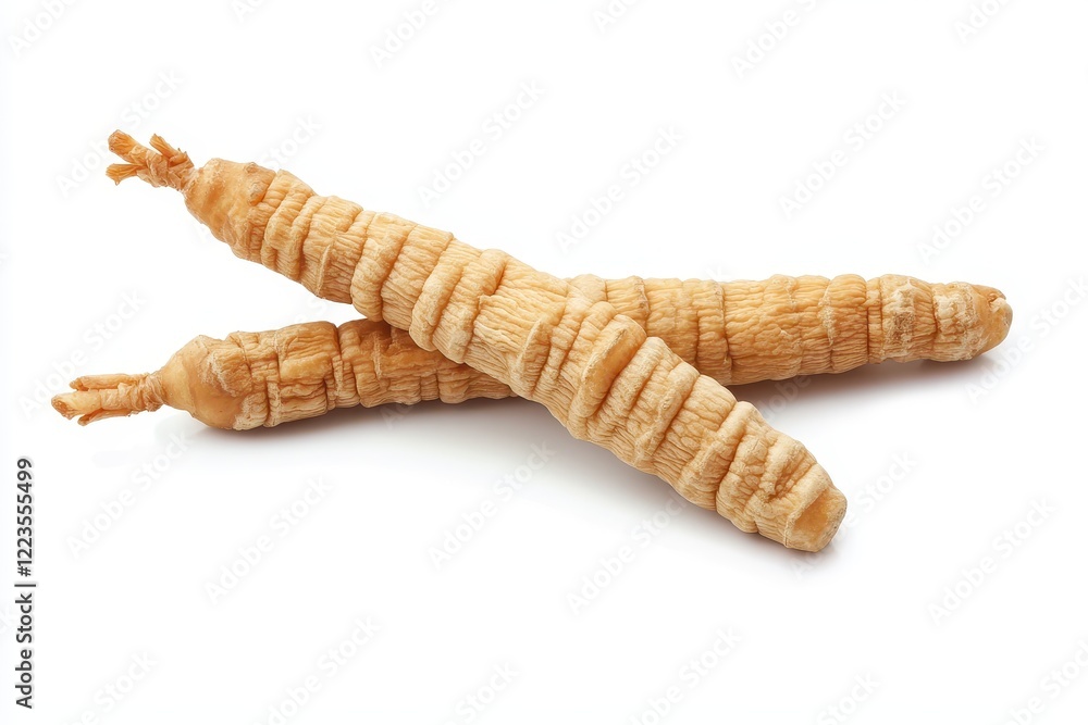 Naklejka premium Ginseng against a white backdrop