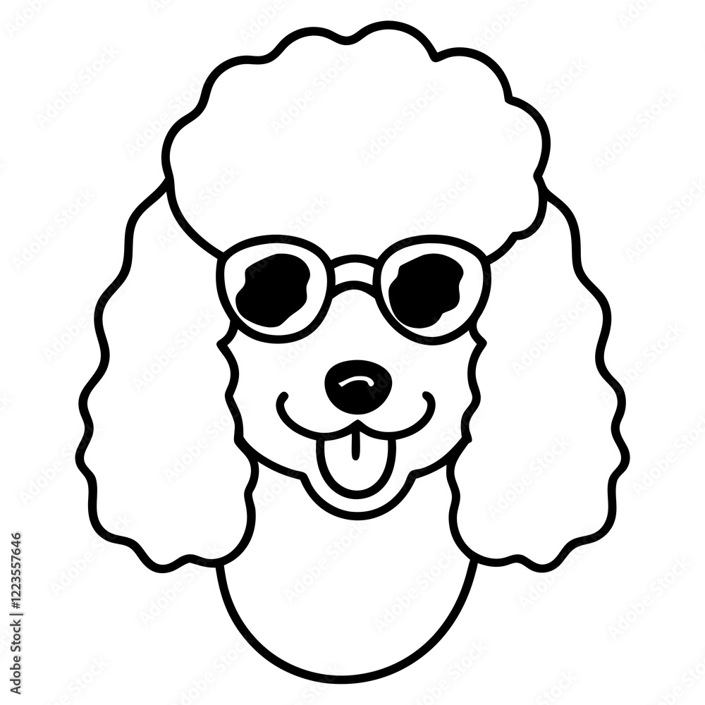 Funny poodle dog head vector art Funny poodle dog head vector art