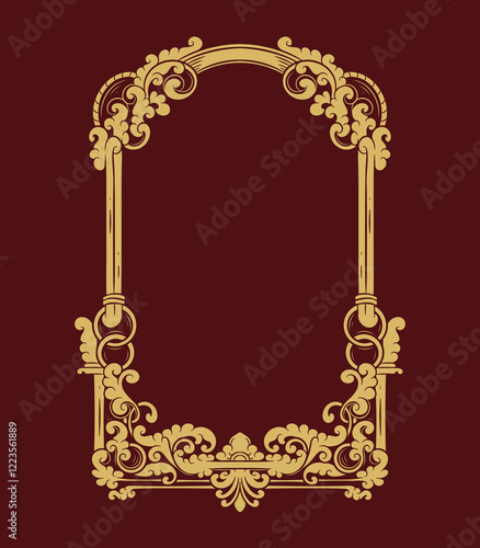 vintage ornament floral frame gold