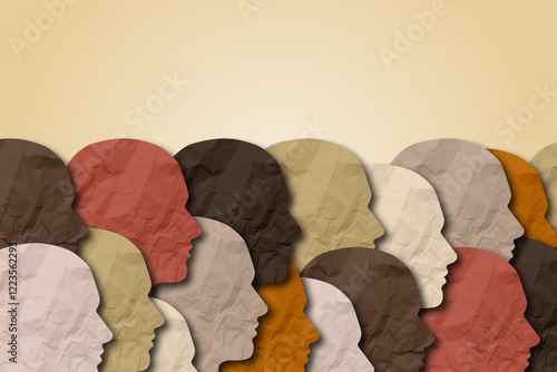 Danger of racism and racial politics concept and exploiting prejudice based on diversity ignorance and racist injustice in politics or law with 3D illustration elements.