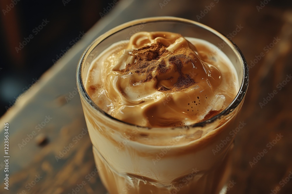 Iced Dalgona coffee with creamy milk Iced Dalgona coffee with creamy milk