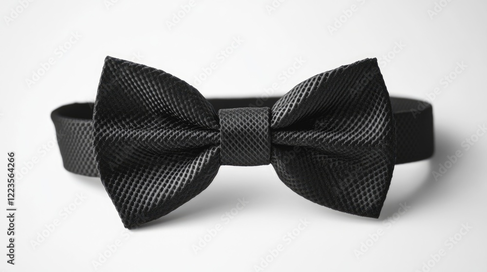 Sleek Black Bowtie Isolated on Crisp White Background for Formal Attire Sleek Black Bowtie Isolated on Crisp White Background for Formal Attire