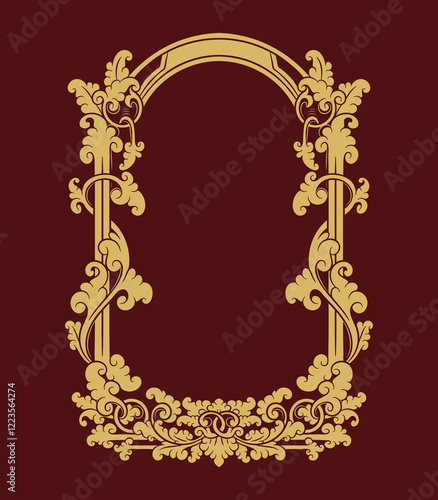 vintage ornament floral frame gold
