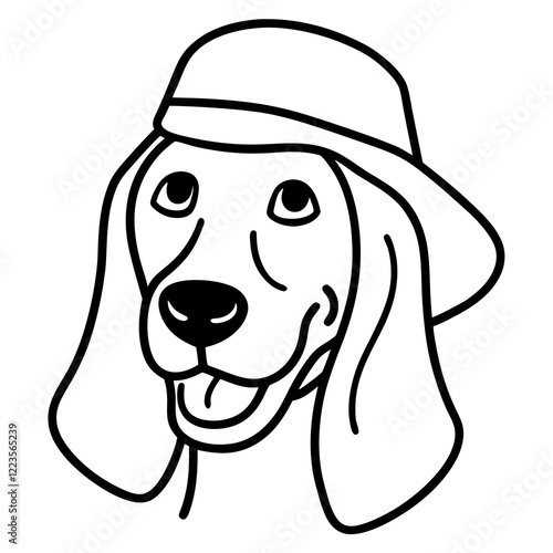 Funny redbone coonhound dog head vector art