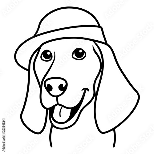 Funny redbone coonhound dog head vector art