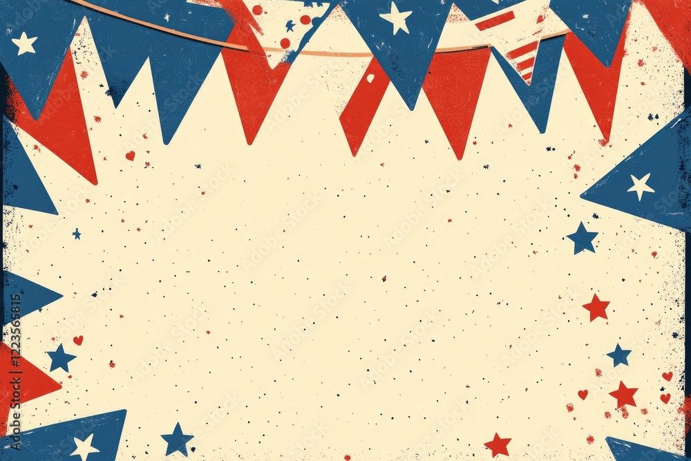 Fototapeta premium Celebrating Flag Day on June 14: Vibrant American Flag Illustrations in Red, White, and Blue
