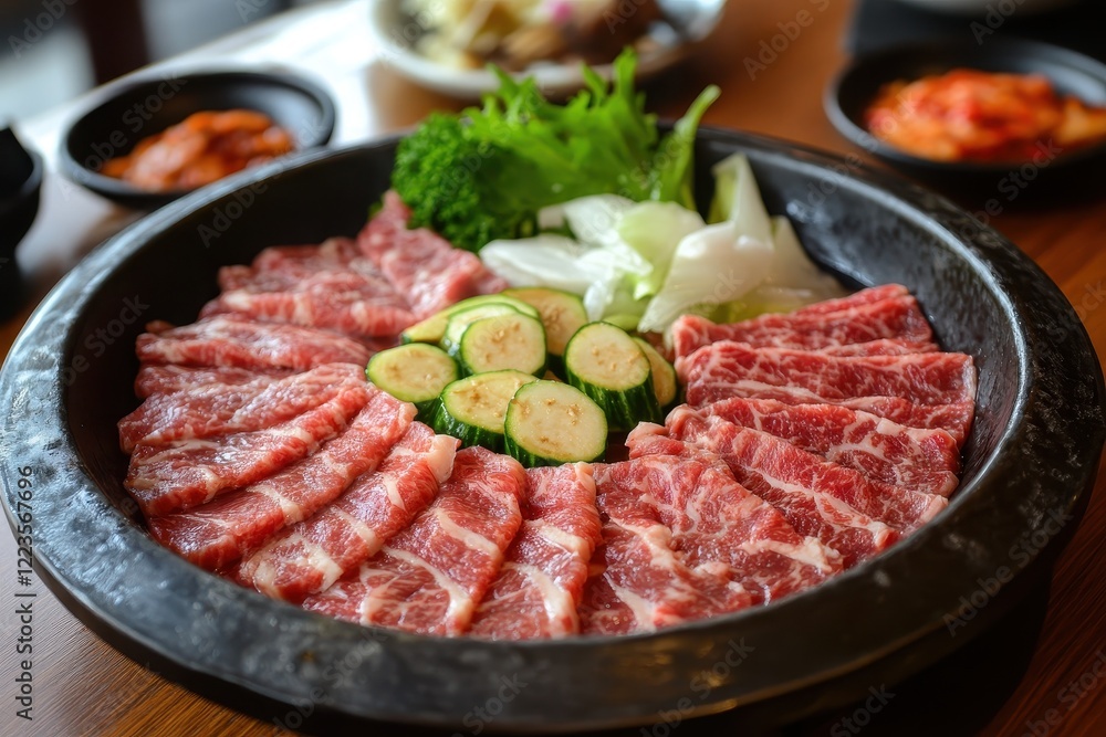 Korean BBQ hotpot with beef bulgogi Korean BBQ hotpot with beef bulgogi